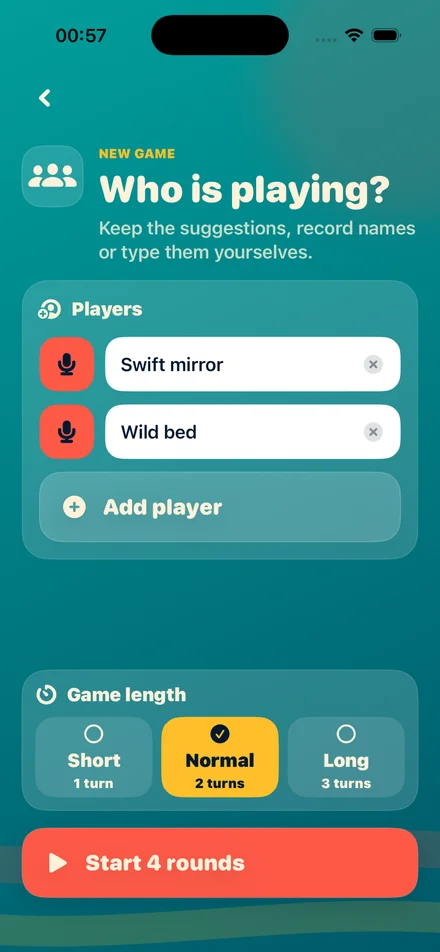 Nessil’s player setup on a shared iPhone.