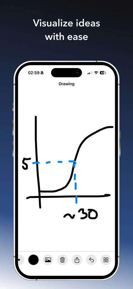 Showboard Sketch’s drawing tools and colors.